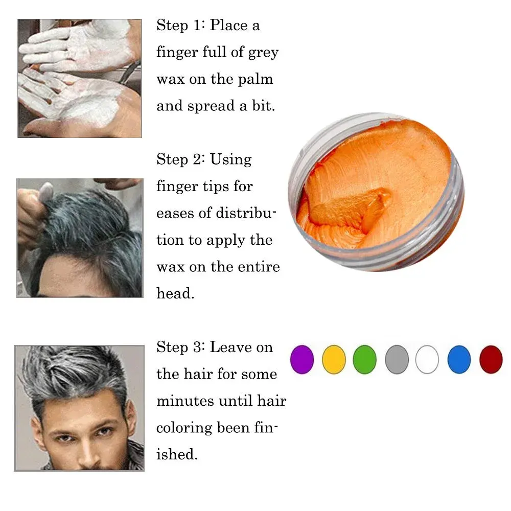 SWAKER Orange Hair Color Wax 130ml - Temporary Vibrant Styling Cream for Men & Women - view 6