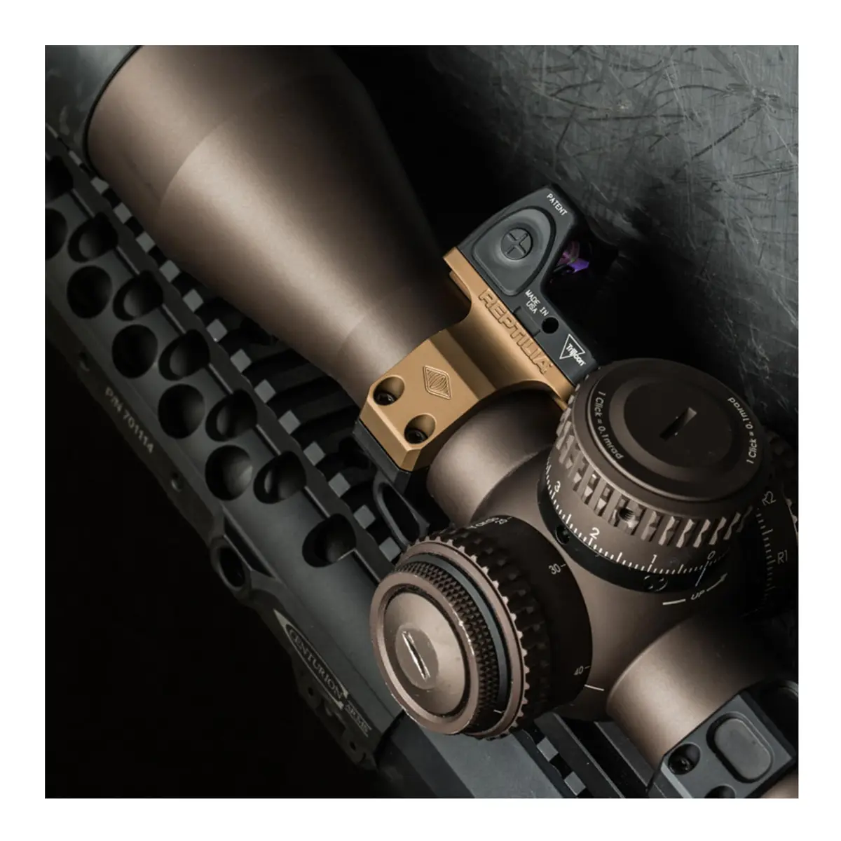 Reptillia 100-031 Tan 45° 34mm Ring Sight Mount for Trijicon RMR | Anodized Aluminum, 27g - view 3