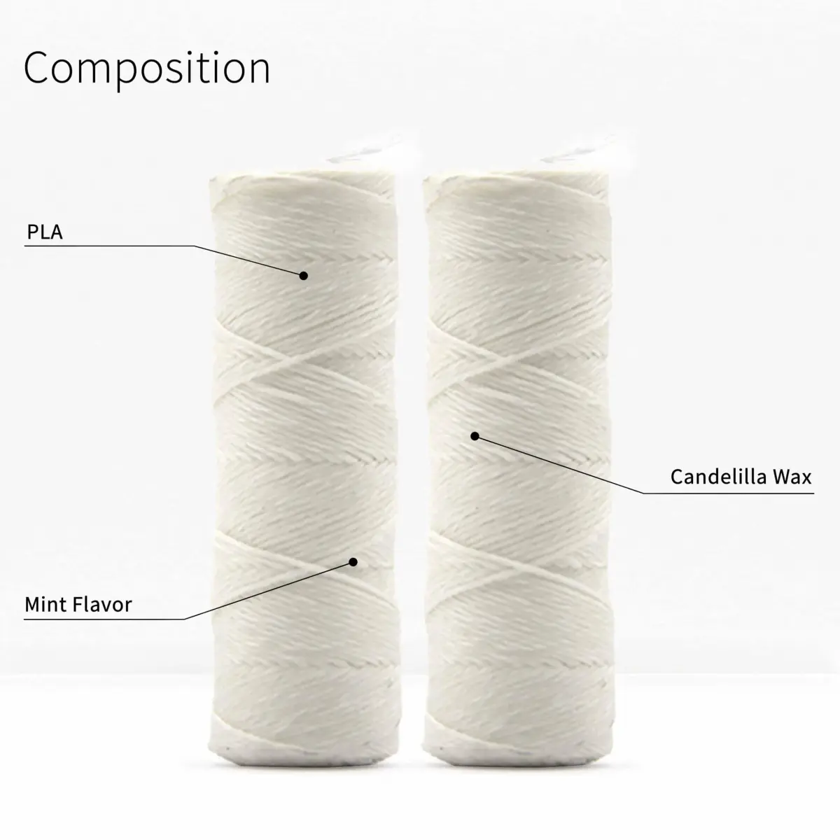 Bambaw Vegan Refill Dental Floss Mint | 165 Foot (50m x 2) | Plastic Free Dental Tape - view 3