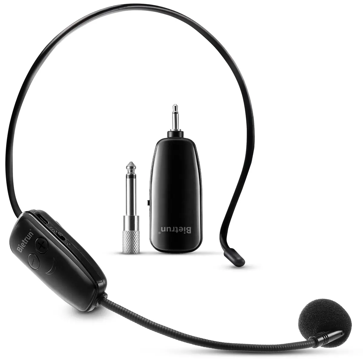 Bietrun UHF Wireless Headset Microphone System with 160ft Range & Dual Connectors | Rechargeable 6-Hour Battery - main product image