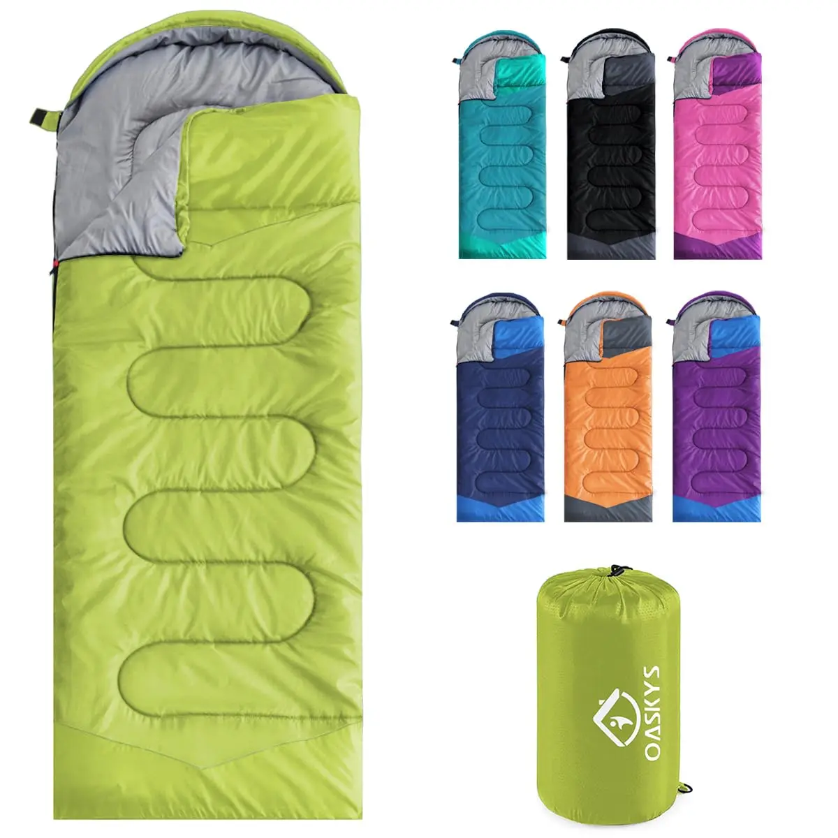 oaskys Camping Sleeping Bag - 3 Season Waterproof & Lightweight | Suitable for Adults & Kids - main product image