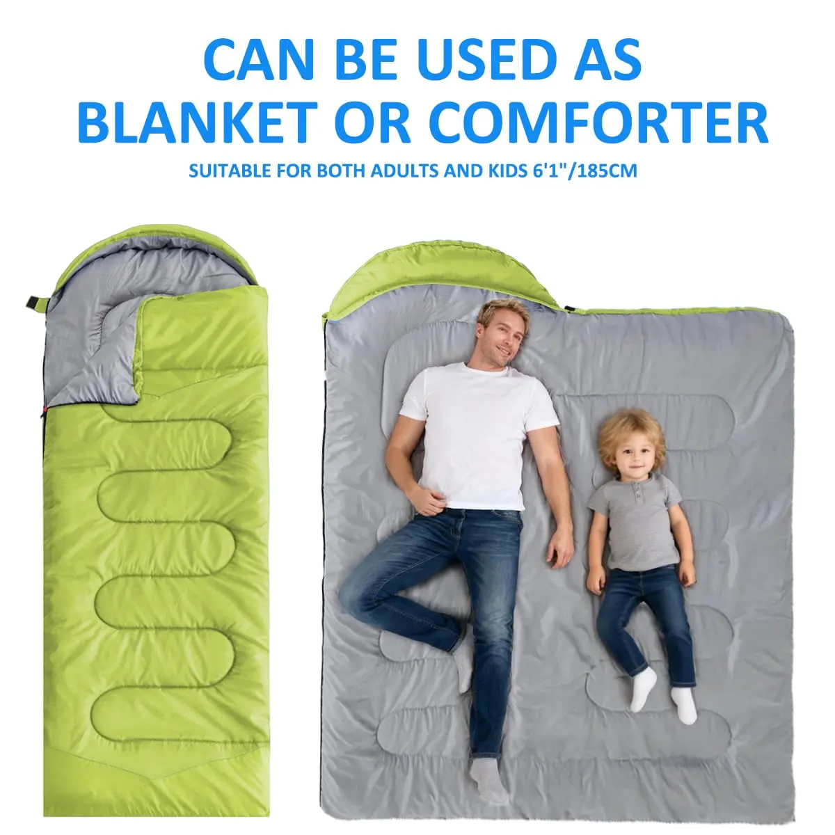 oaskys Camping Sleeping Bag - 3 Season Waterproof & Lightweight | Suitable for Adults & Kids - view 3