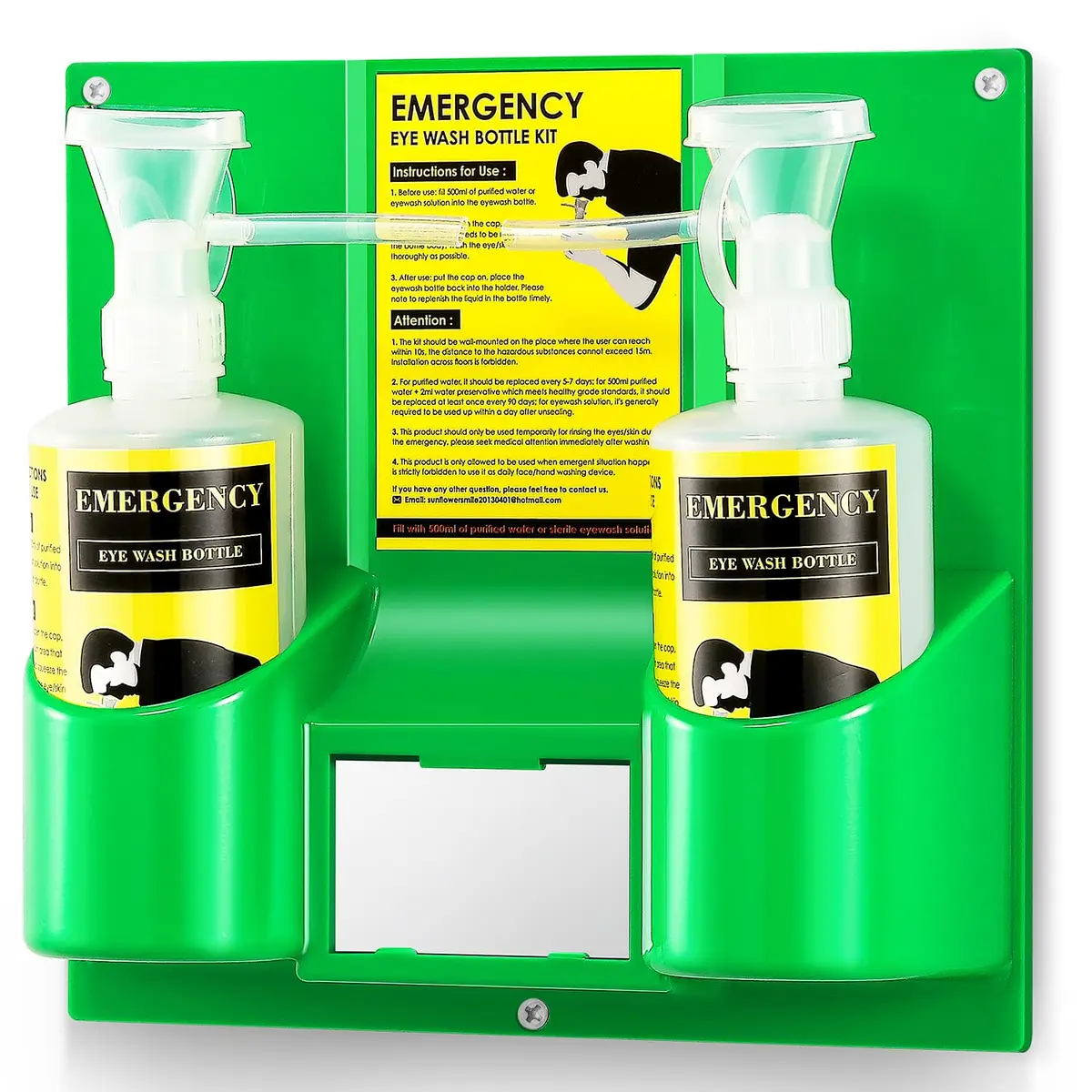 CGOLDENWALL Portable Eye Wash Station with 2x 16.09oz Bottles | Emergency Eye Irrigation Kit for Workplace Safety - main product image