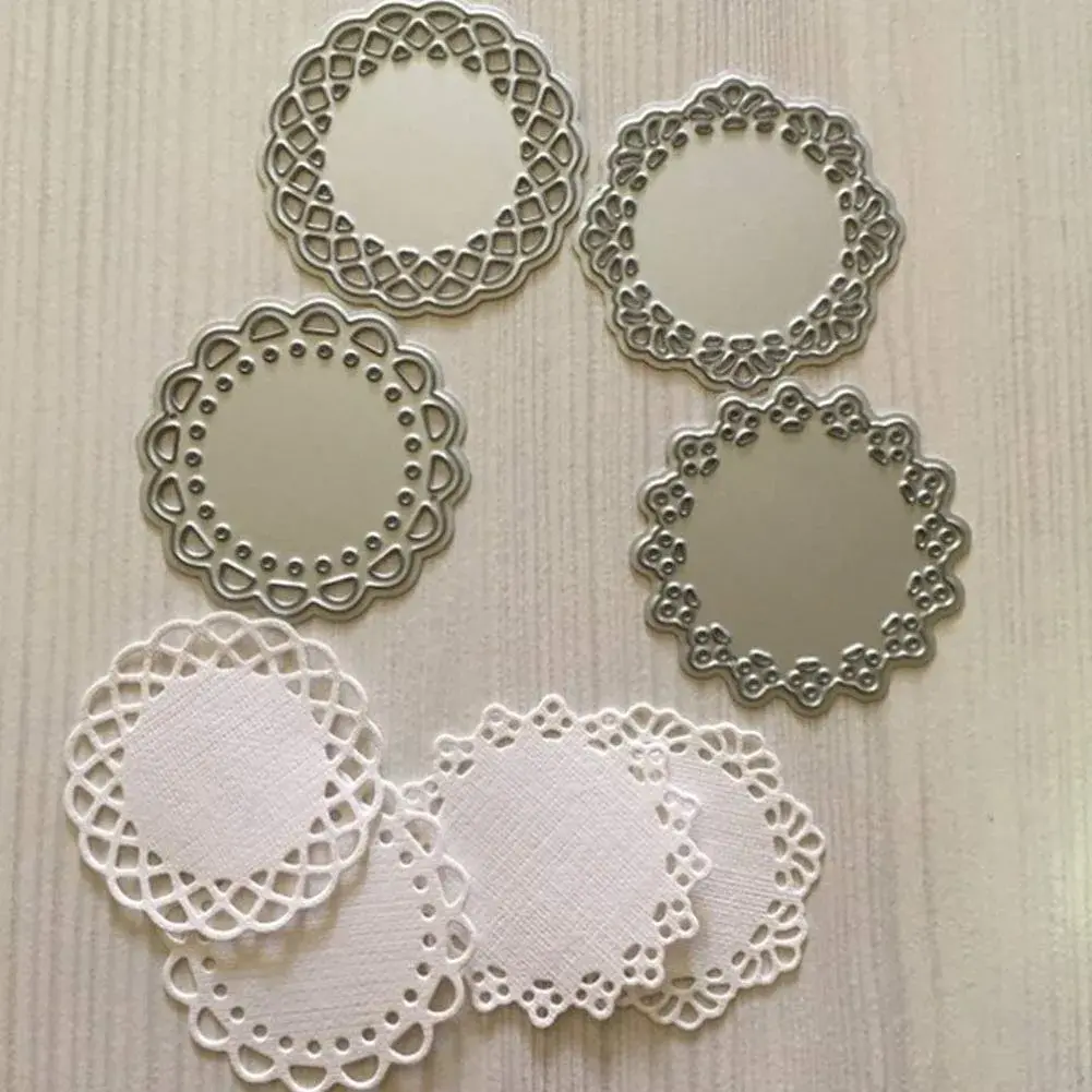 VVS Silver Lace Flower Border Metal Die Cuts Set 47.5x47.5 mm | Crafting Stencils for Card Making - main product image