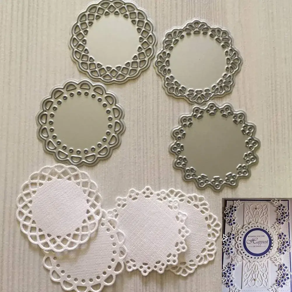 VVS Silver Lace Flower Border Metal Die Cuts Set 47.5x47.5 mm | Crafting Stencils for Card Making - view 2
