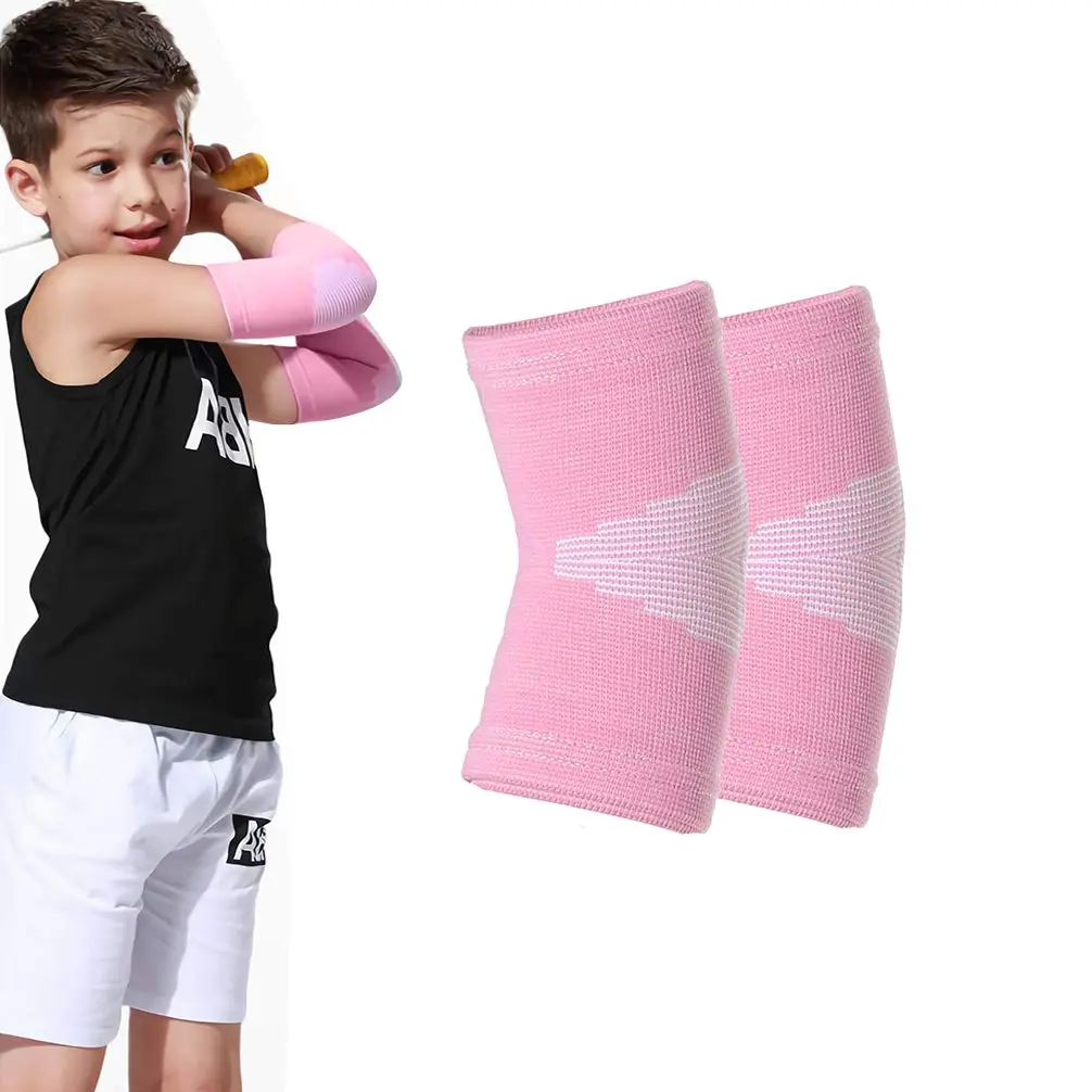 Luwint Kids Knit Elbow Brace Support Compression Arm Sleeves for Volleyball Weightlifting Tennis Tendonitis (Pink, Medium) - main product image