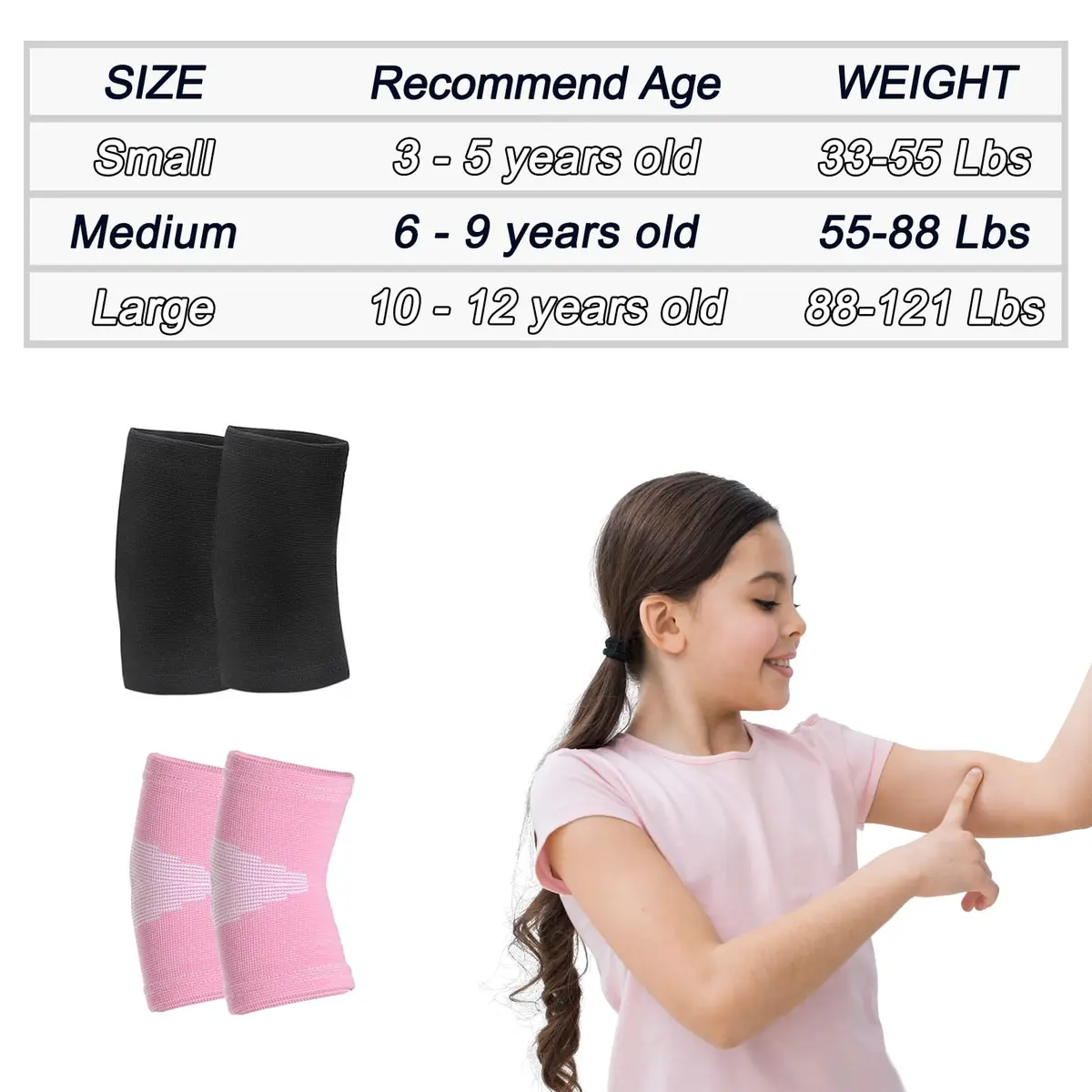 Luwint Kids Knit Elbow Brace Support Compression Arm Sleeves for Volleyball Weightlifting Tennis Tendonitis (Pink, Medium) - view 6