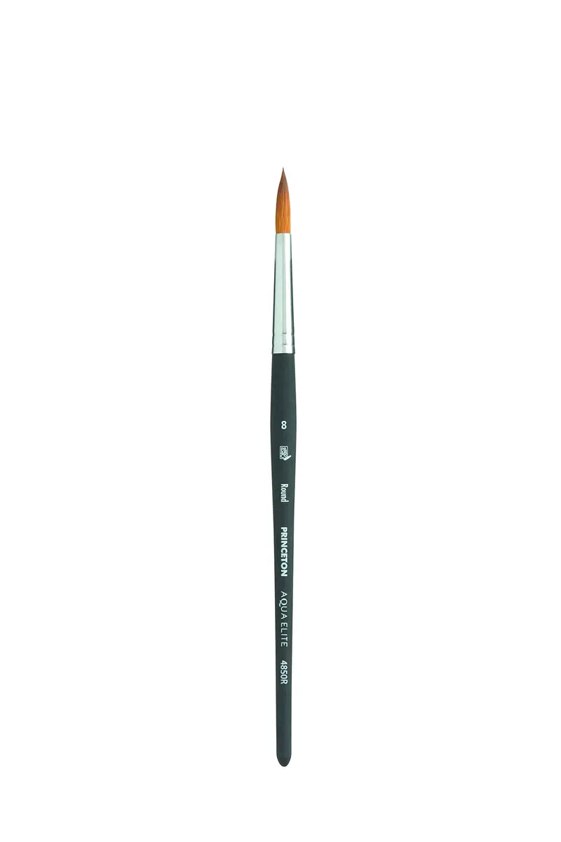 Princeton Aqua Elite Series 4850 Watercolor Paint Brush, Round, Size 8 | Synthetic Kolinsky Performance - main product image