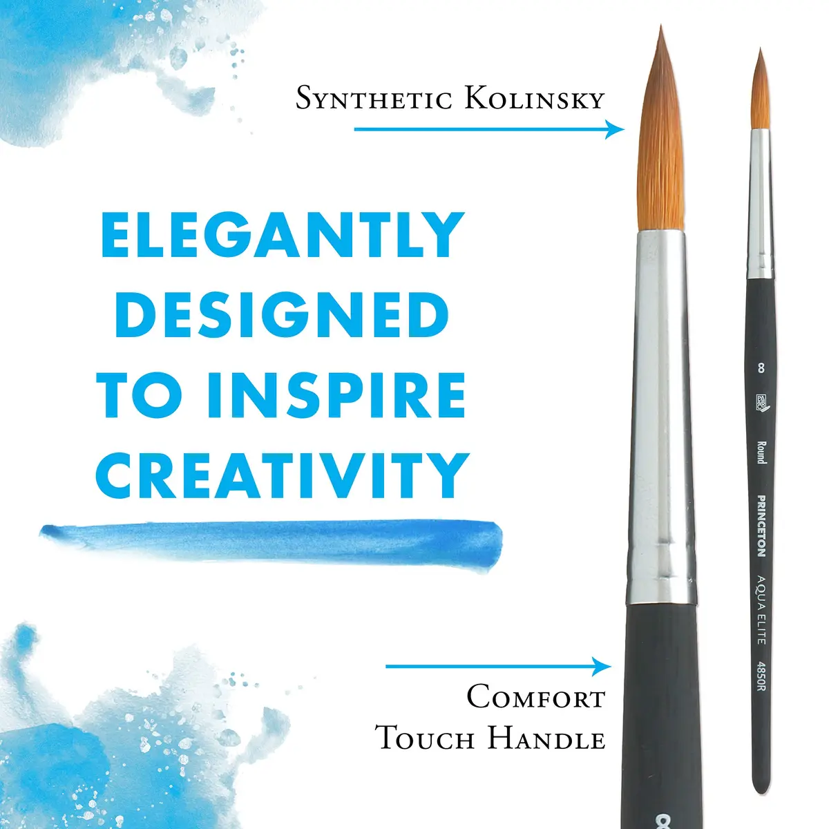 Princeton Aqua Elite Series 4850 Watercolor Paint Brush, Round, Size 8 | Synthetic Kolinsky Performance - view 4