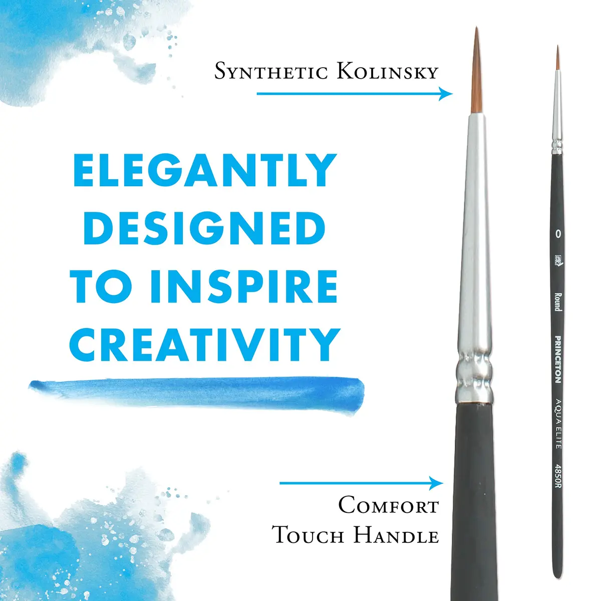 Princeton Aqua Elite Series 4850 Watercolor Paint Brush, Round, Size 0 | Synthetic Kolinsky Performance - view 4