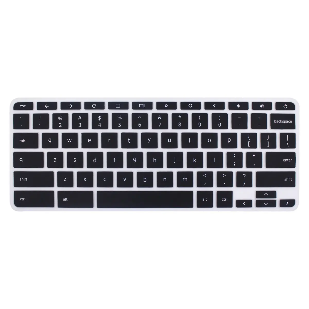 YYubao Black Silicone Keyboard Skin Cover for Lenovo Chromebook 11.6" & 14" Models | US Layout - main product image