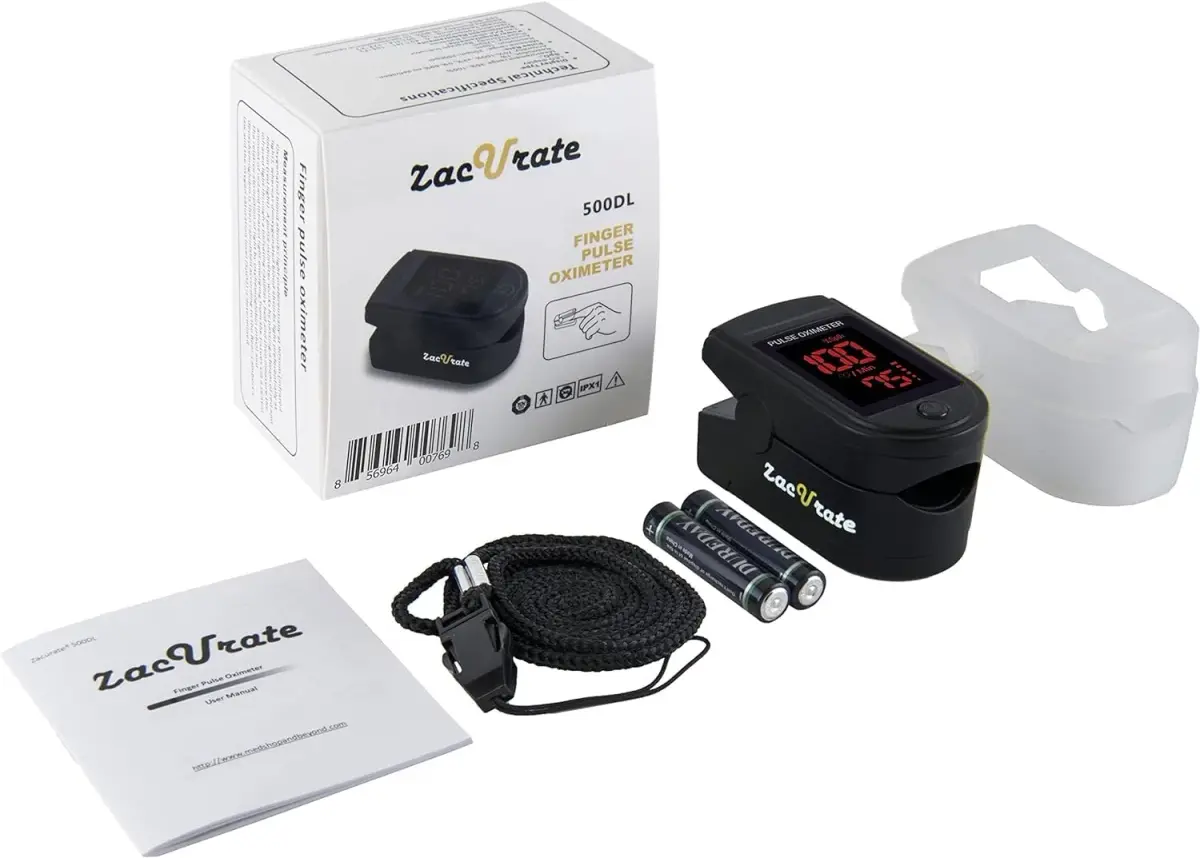 Zacurate 500 Series Fingertip Pulse Oximeter Royal Black | FDA Approved for Sports & Aviation Use - view 5