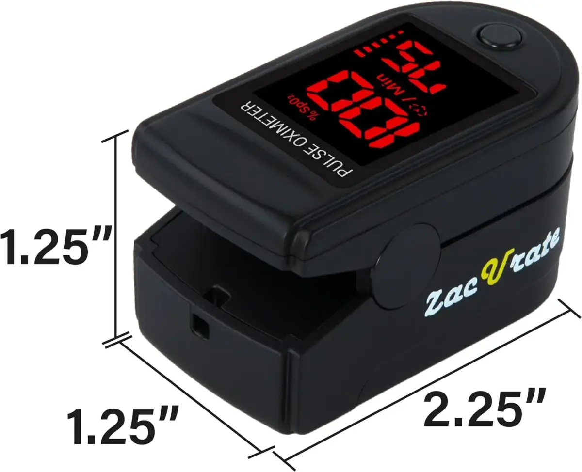 Zacurate 500 Series Fingertip Pulse Oximeter Royal Black | FDA Approved for Sports & Aviation Use - view 3