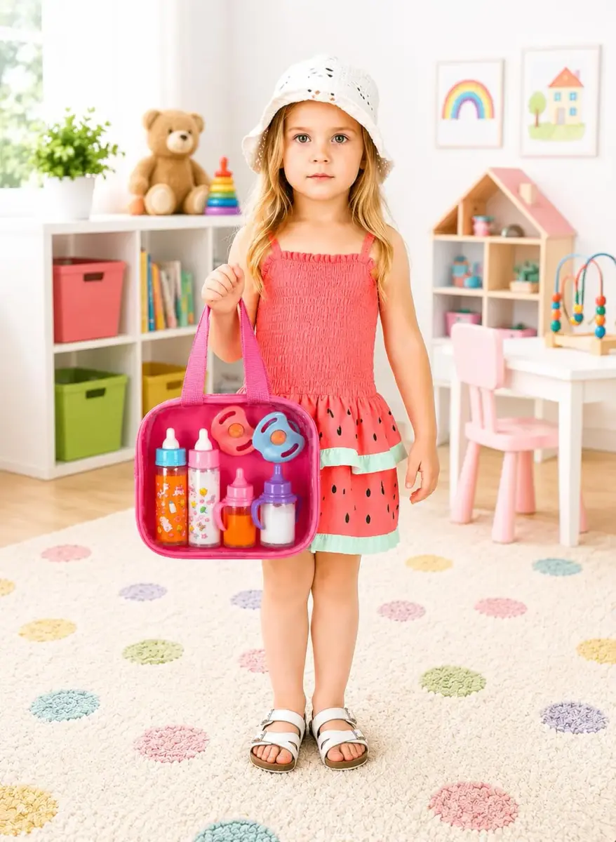 fash n kolor Baby Doll Feeding Set with Toy Bag | 6 Pieces, Ages 3+ - view 7