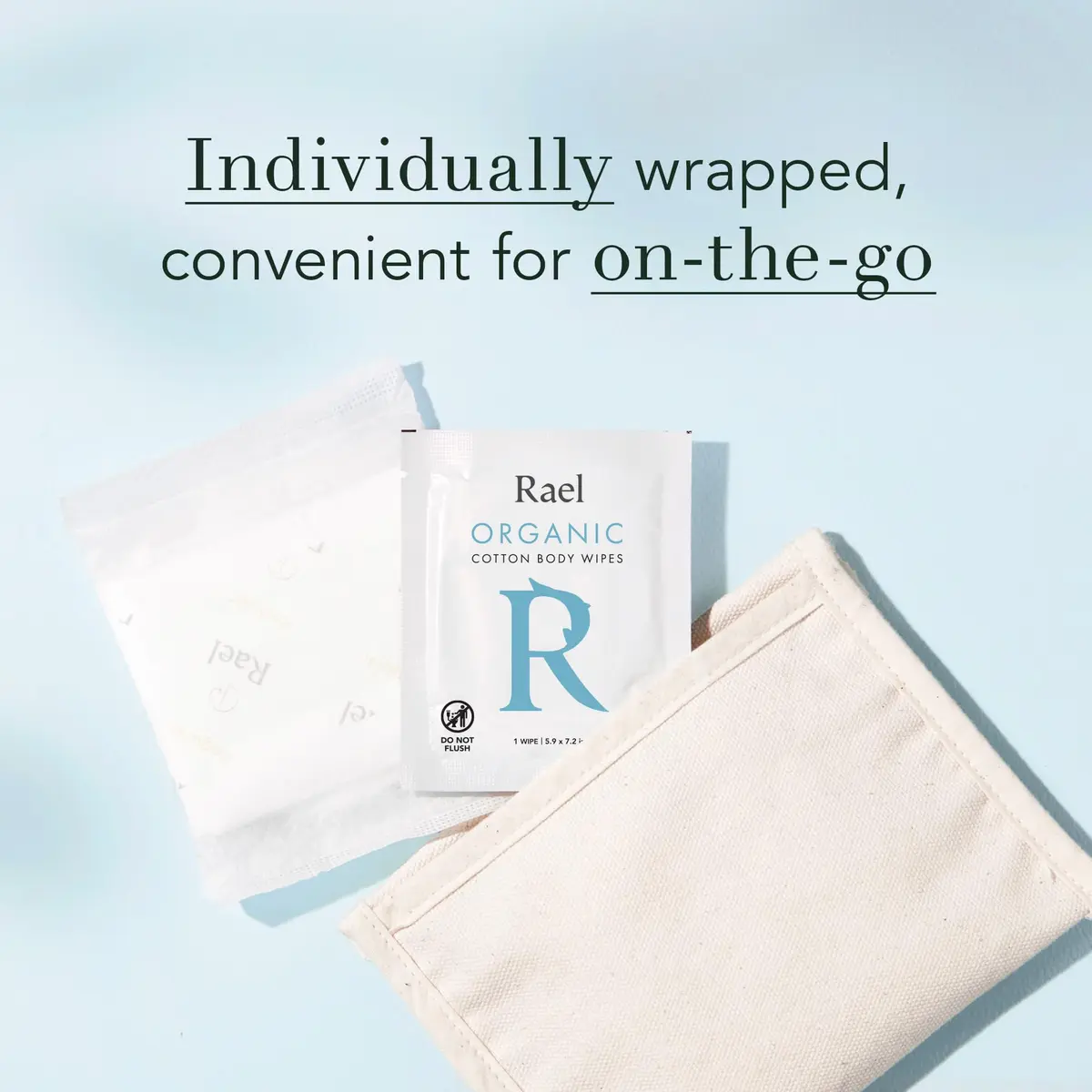 Rael Organic Cotton Wipes, Body Cloth, On-the-Go, All Skin Types (40 Ct) | Unscented, Hypoallergenic, Vegan - view 4