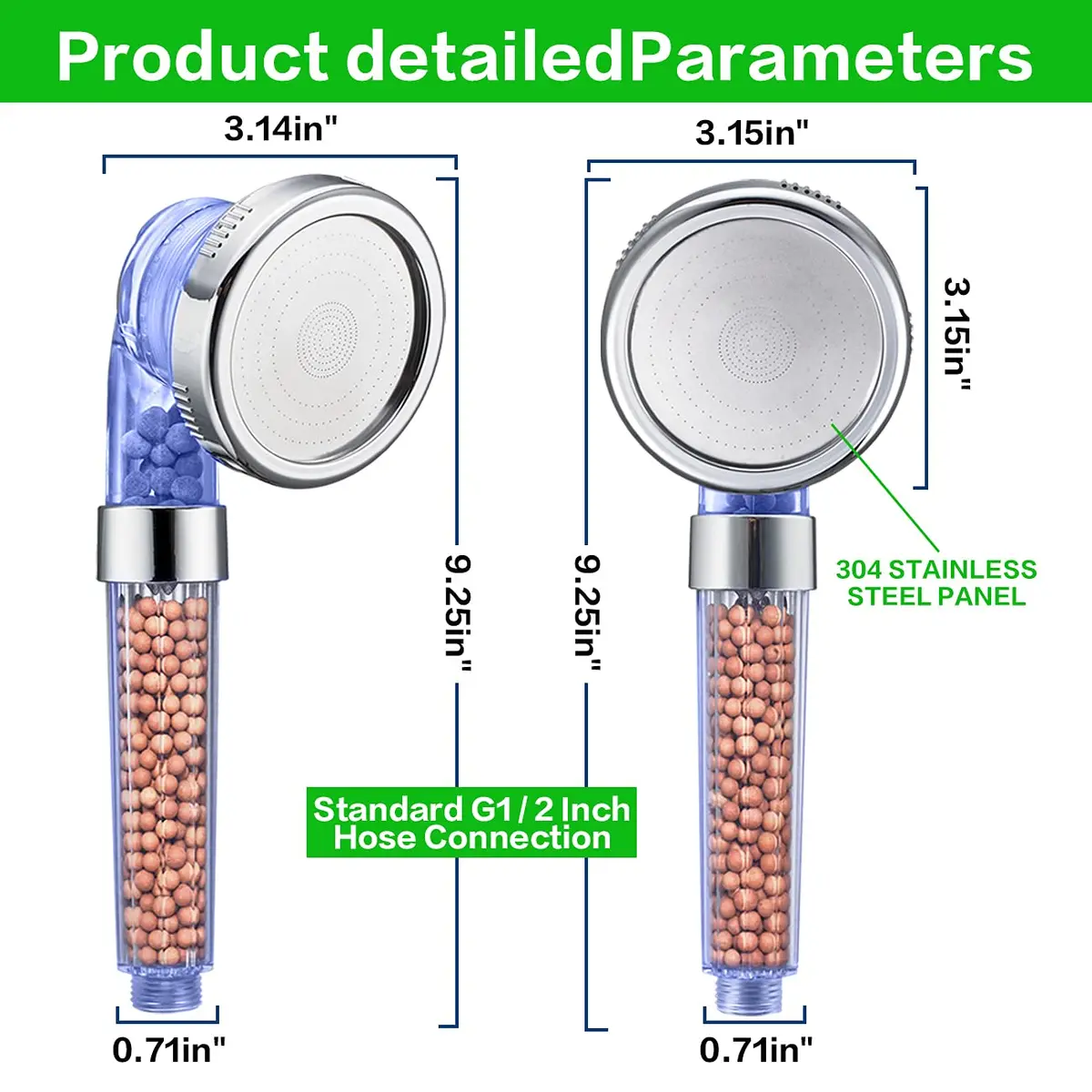 VIKILY Filtered Shower Head with Handheld, 3 Spray Modes, 156 ml (5.5 Fl Oz) | Purifies Water for Healthier Skin & Hair - view 7