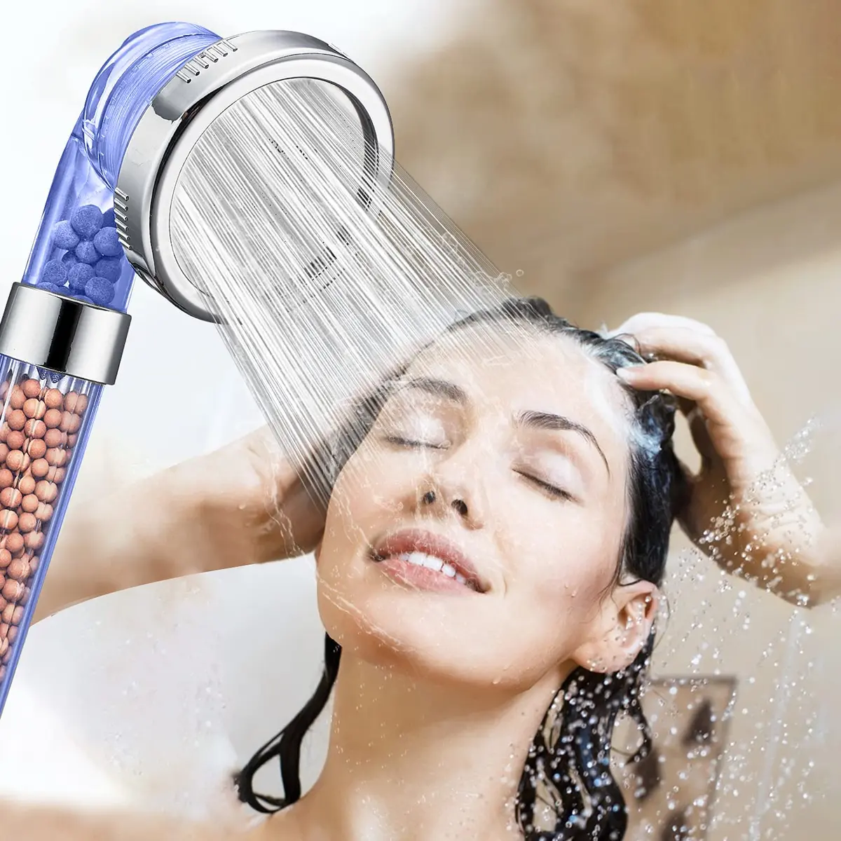 VIKILY Filtered Shower Head with Handheld, 3 Spray Modes, 156 ml (5.5 Fl Oz) | Purifies Water for Healthier Skin & Hair - view 8