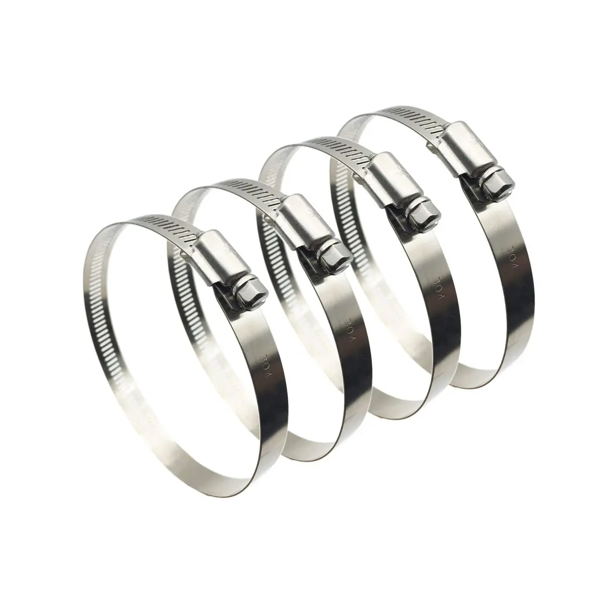 EesTeck 3 Inch 304 Stainless Steel Hose Clamps (4-Pack) | 65-89mm Adjustable Worm Drive Duct Clamps - main product image