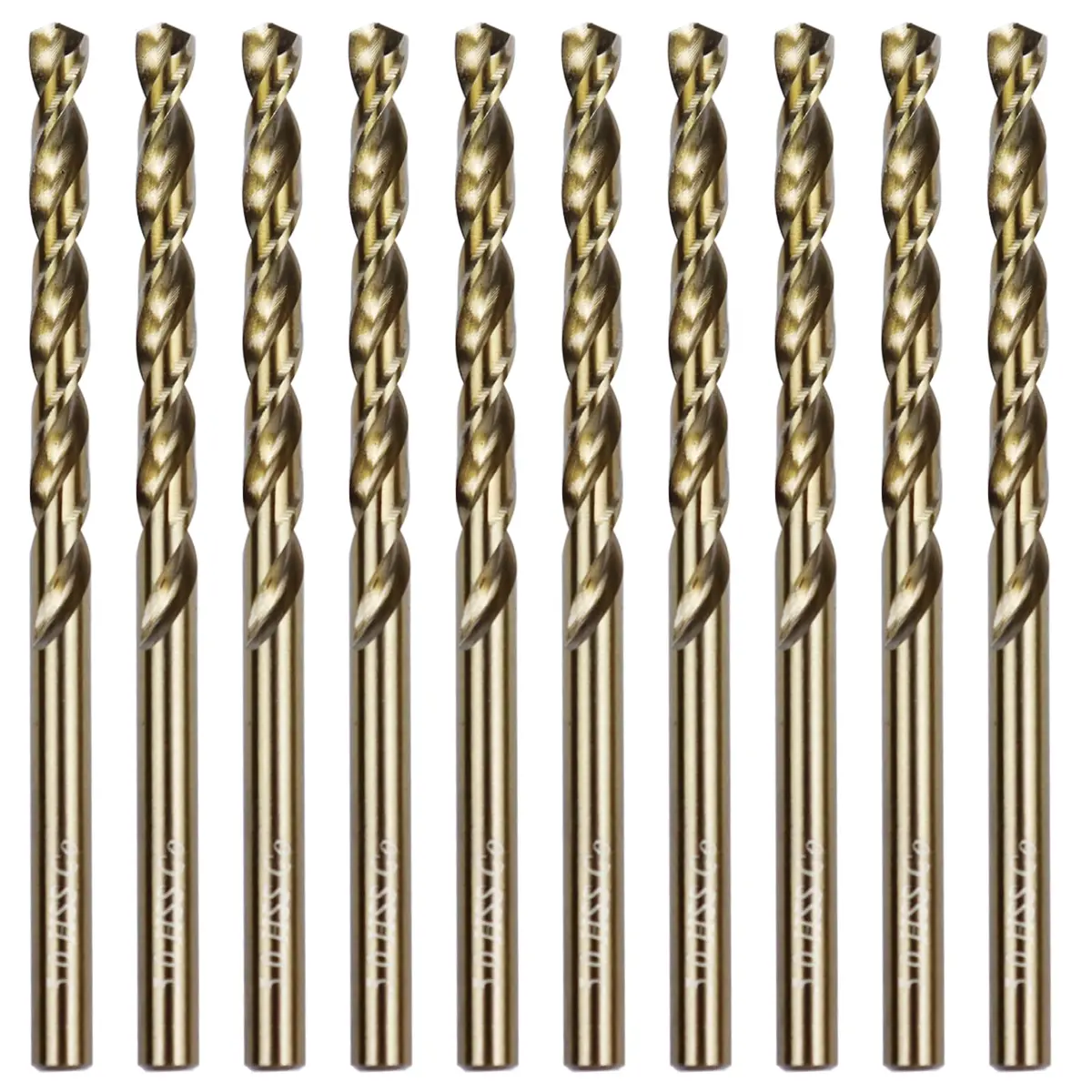 Sipery 10Pcs Cobalt Drill Bits 5mm | M35 High Speed Steel for Metal & Stainless Steel, Jobber Length, 0.197" - main product image