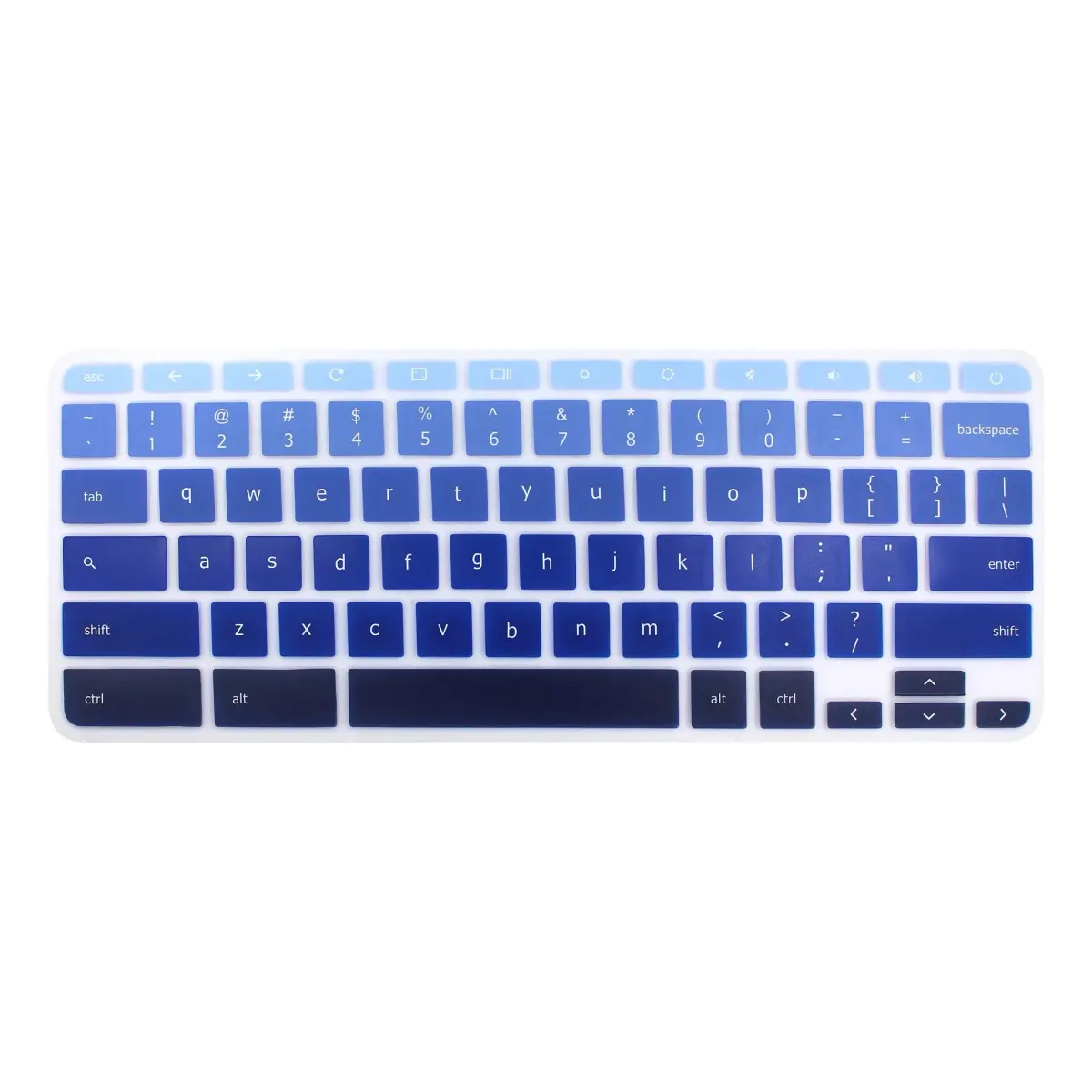 YYubao Ombre Blue Silicone Keyboard Skin for Lenovo Chromebooks | Fits 11.6" & 14" Models - main product image