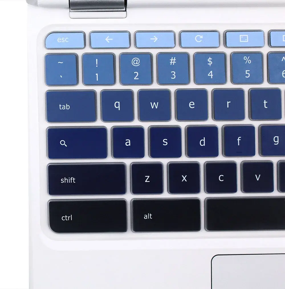YYubao Ombre Blue Silicone Keyboard Skin for Lenovo Chromebooks | Fits 11.6" & 14" Models - view 3