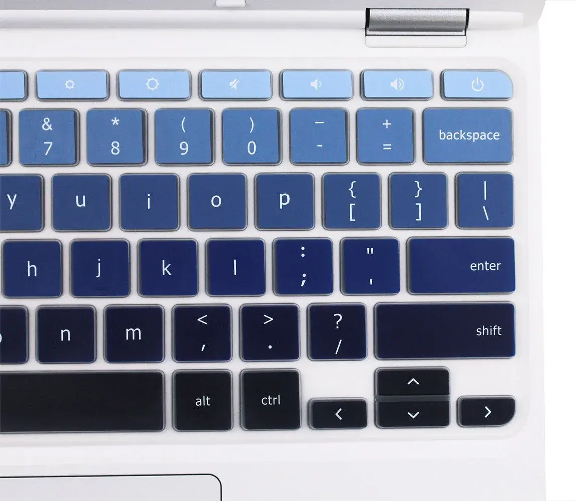 YYubao Ombre Blue Silicone Keyboard Skin for Lenovo Chromebooks | Fits 11.6" & 14" Models - view 4