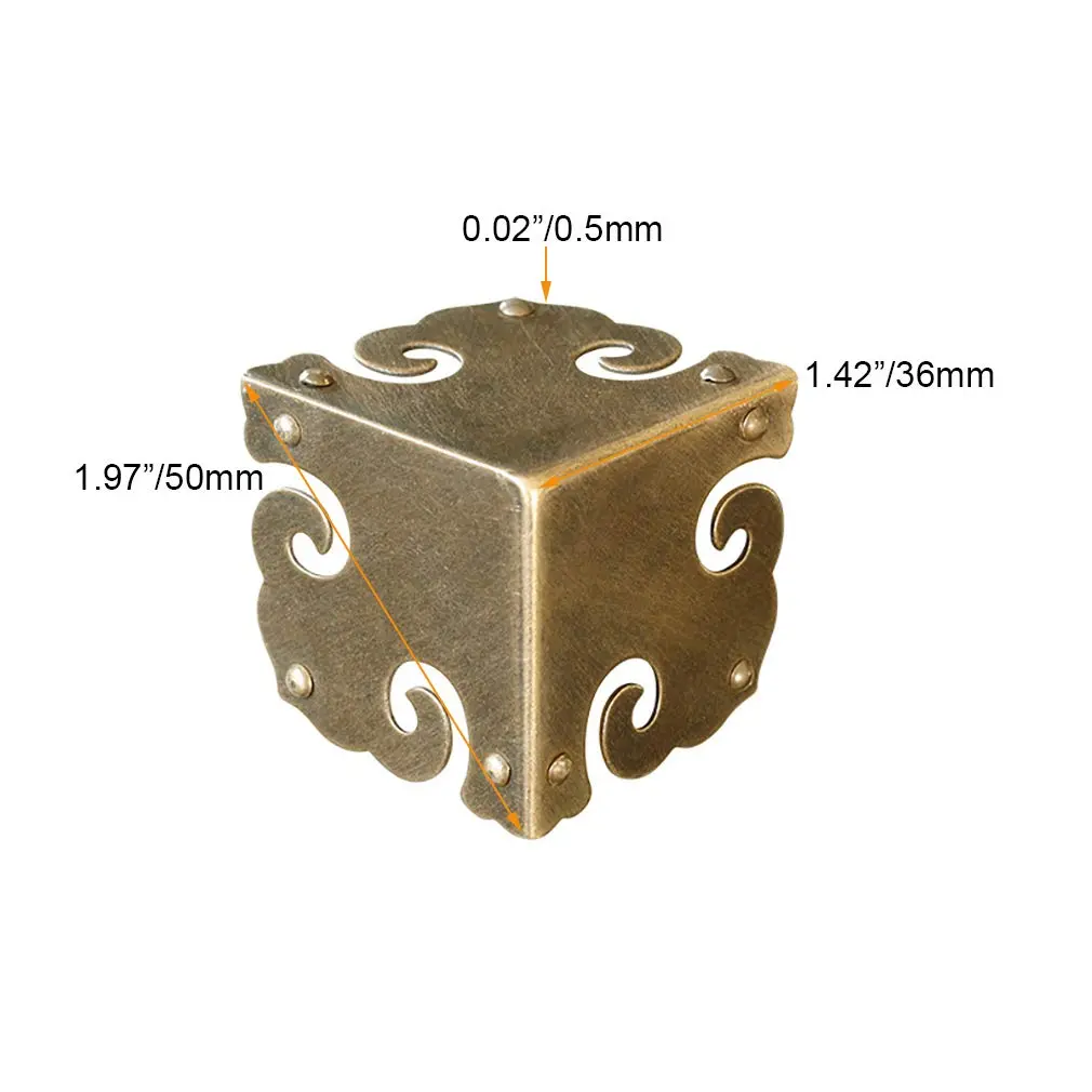Tiazza Brass Corner Protectors 36x36mm | Antique Bronze, Full Encase, 4 Pieces - view 2