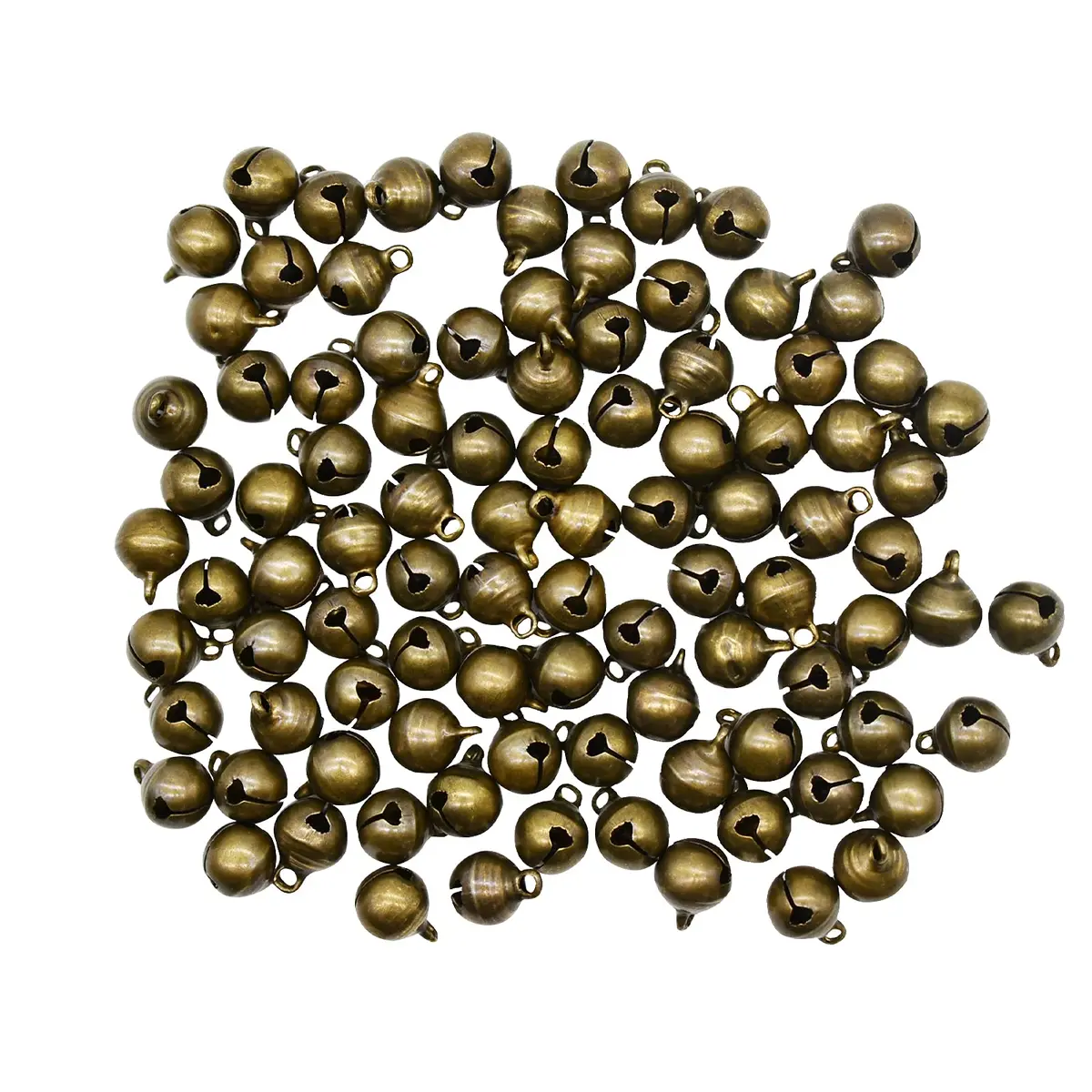 Maydahui 100 PCS Small Jingle Bells 10mm (0.4 inch) Vintage Bronze | 100-Piece Pack for Crafts & Decor - main product image