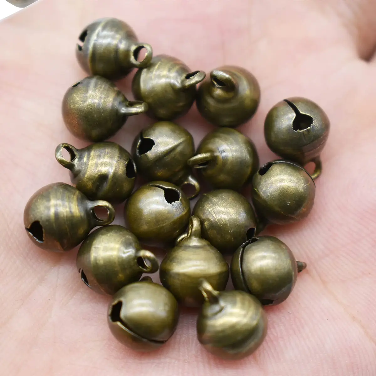 Maydahui 100 PCS Small Jingle Bells 10mm (0.4 inch) Vintage Bronze | 100-Piece Pack for Crafts & Decor - view 4