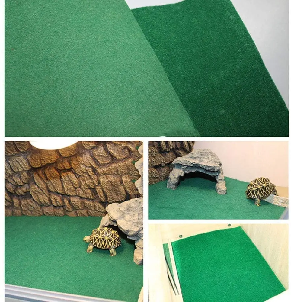 Hamiledyi Reptile Carpet 39 x 20 Inch Terrarium Bedding Substrate Liner for Bearded Dragon, Gecko, Tortoise | Soft, Reusable & Easy to Clean - view 7