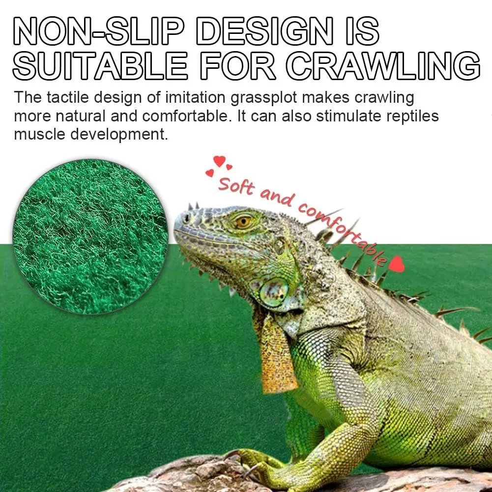Hamiledyi Reptile Carpet 39 x 20 Inch Terrarium Bedding Substrate Liner for Bearded Dragon, Gecko, Tortoise | Soft, Reusable & Easy to Clean - view 2