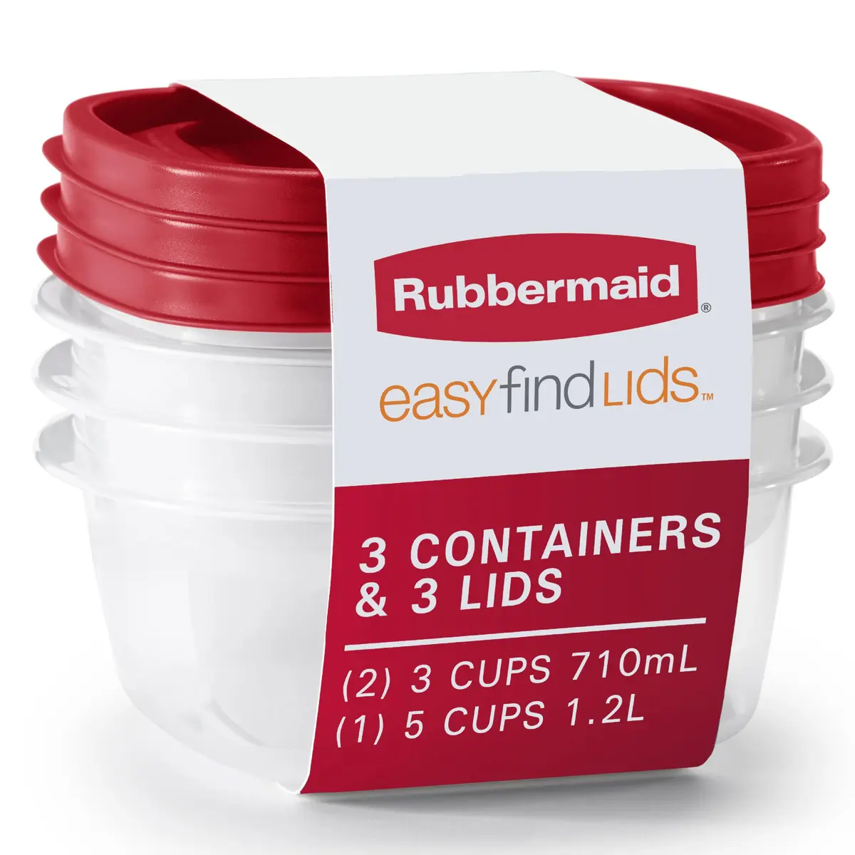 Rubbermaid Food Storage Containers 3-Pack | Modular, Vented, BPA-Free, Microwave & Dishwasher Safe - main product image