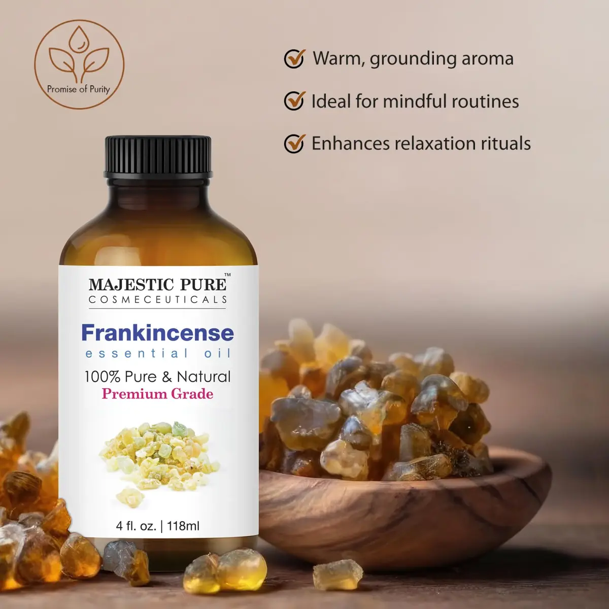 Majestic Pure Frankincense Essential Oil 120ml (4 Fl Oz) | Pure & Natural Aromatherapy Oil - view 2