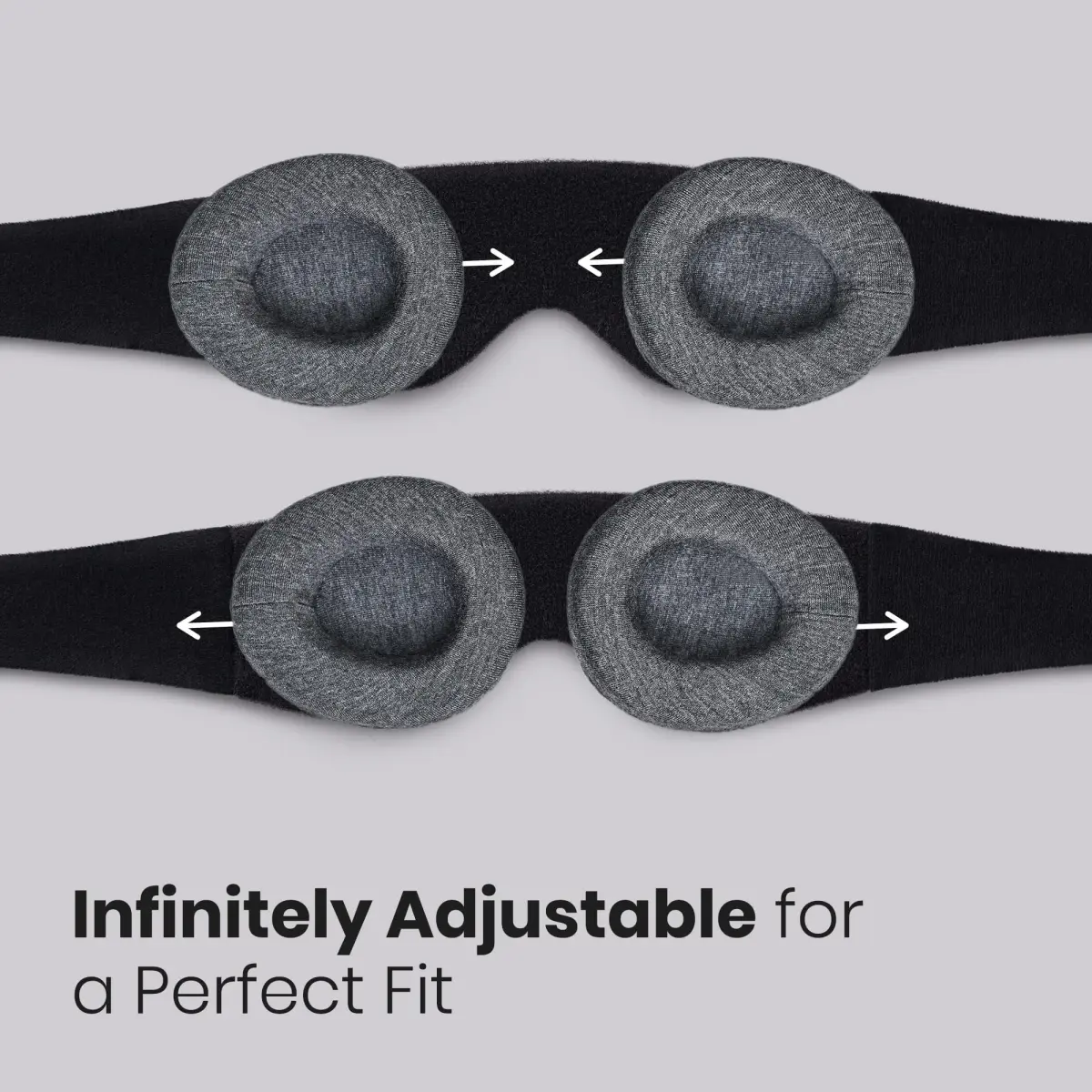 Manta Original Sleep Mask Gray | Maximum Blackout, Adjustable, Zero Eye Pressure, 1 Count - view 4