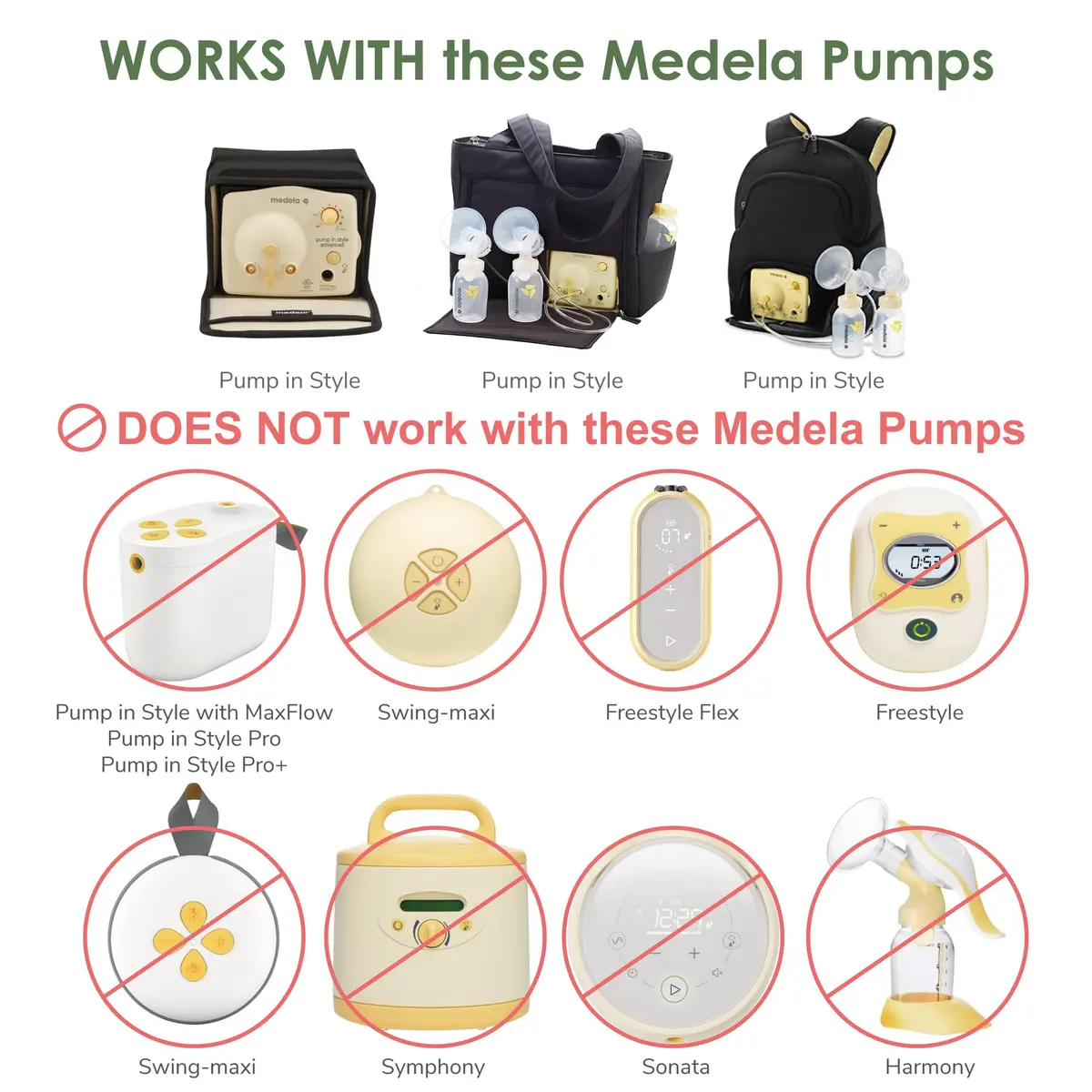 Maymom Breast Pump Kit Compatible with Medela Pump in Style Advanced | 14 Pack, BPA & DEHP Free, 24mm Flange - view 2