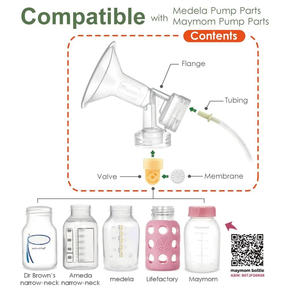 Maymom Breast Pump Kit Compatible with Medela Pump in Style Advanced | 14 Pack, BPA & DEHP Free, 24mm Flange - view 3