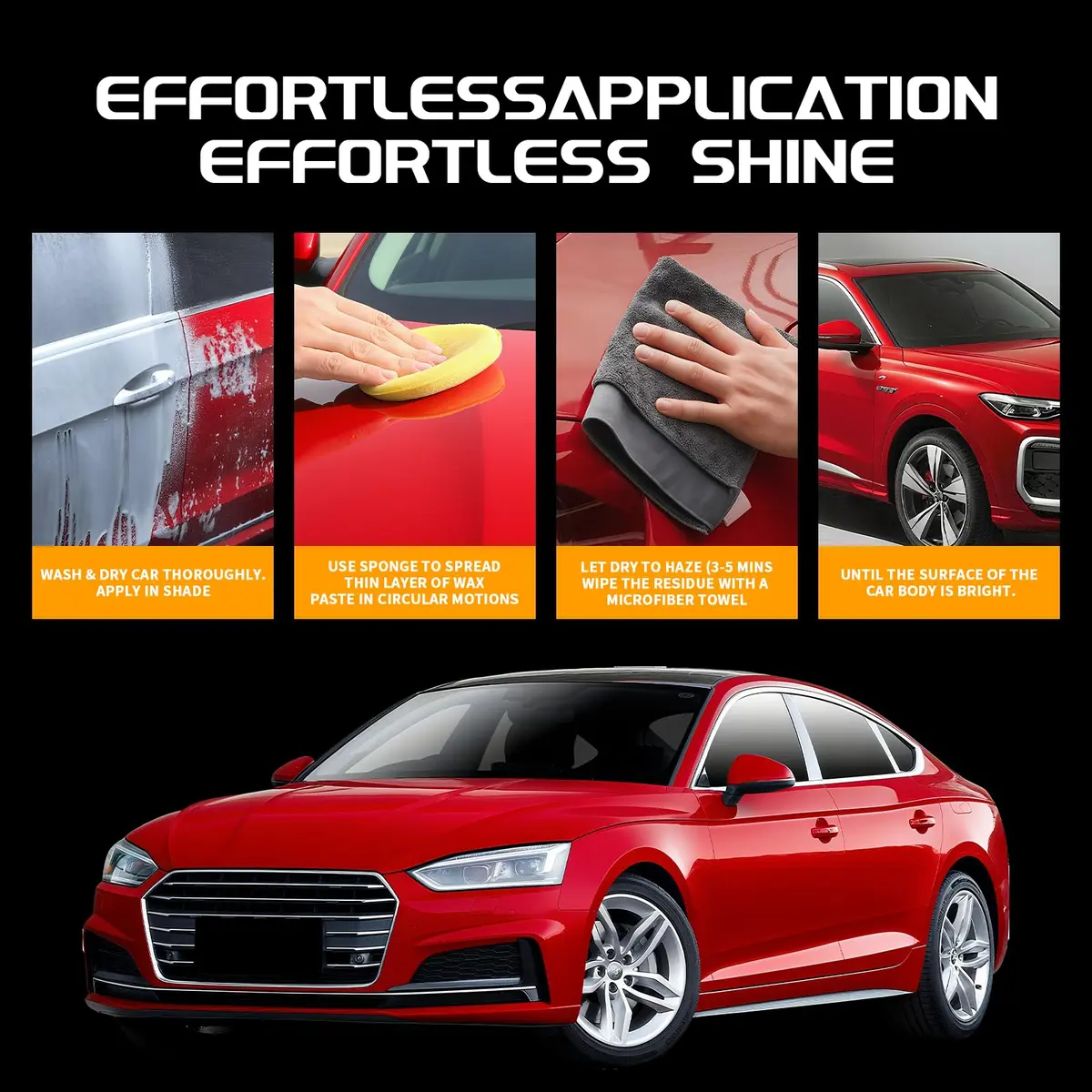 WEICA Car Wax for Red, Orange & Warm Color Paints | Sun Fade Defender & Metallic Pop | 180g Paste - view 5