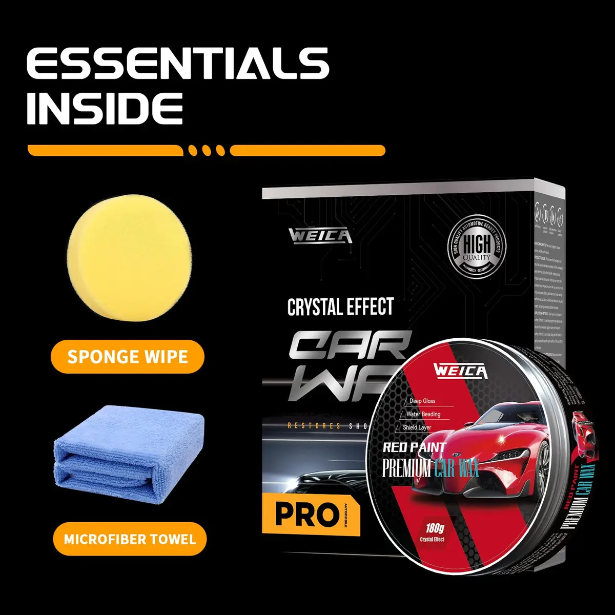 WEICA Car Wax for Red, Orange & Warm Color Paints | Sun Fade Defender & Metallic Pop | 180g Paste - view 6