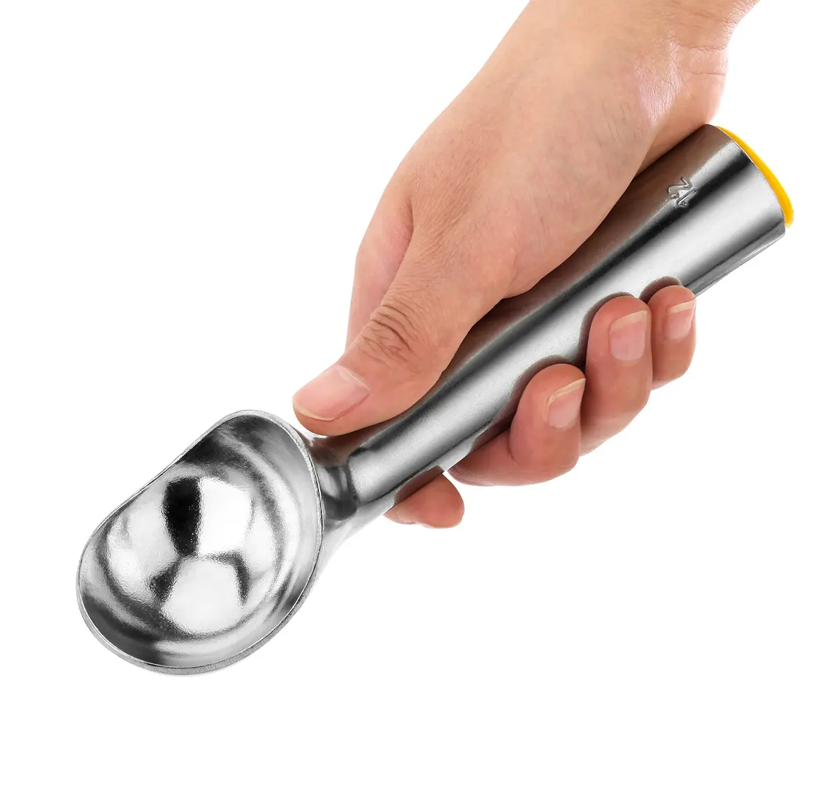 New Star Foodservice Ice Cream Scoop (Size 12) | 1.5 oz Portion, Aluminum, Yellow Handle - view 7