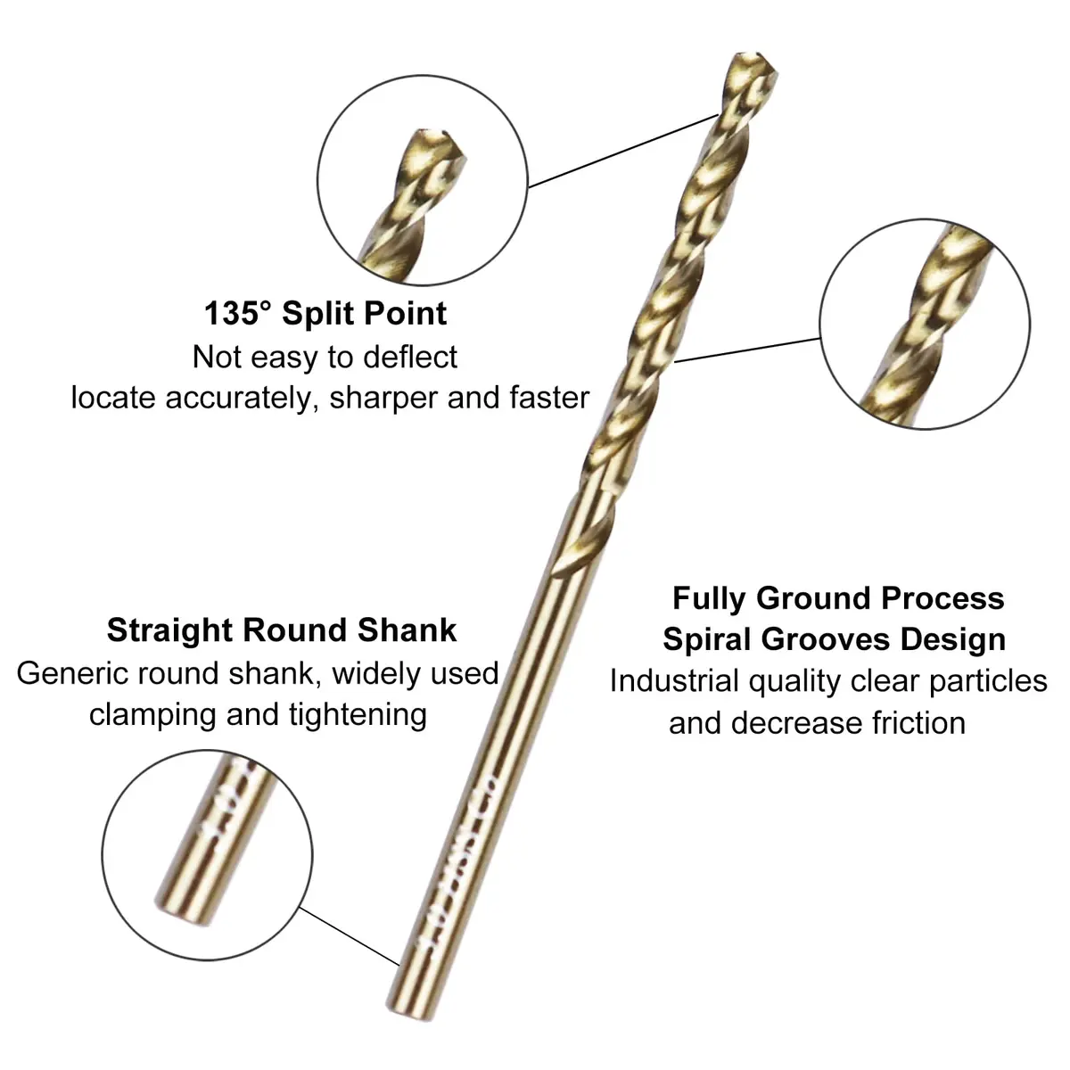 Sipery 3mm Cobalt Drill Bit 1/8" | Heat-Resistant Steel for Hard Metals (70-120 chars) - view 2