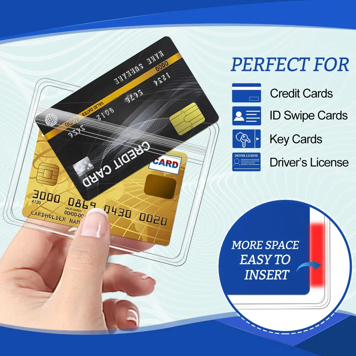Orcielo 100 Pcs Clear Plastic Horizontal Name Badge ID Card Holders | Waterproof & Durable - view 4
