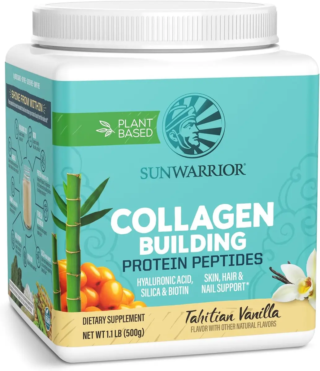 Sunwarrior Vegan Collagen Peptides with Biotin, Vanilla, 20 Servings | Plant-Based Collagen Support for Skin & Hair - main product image