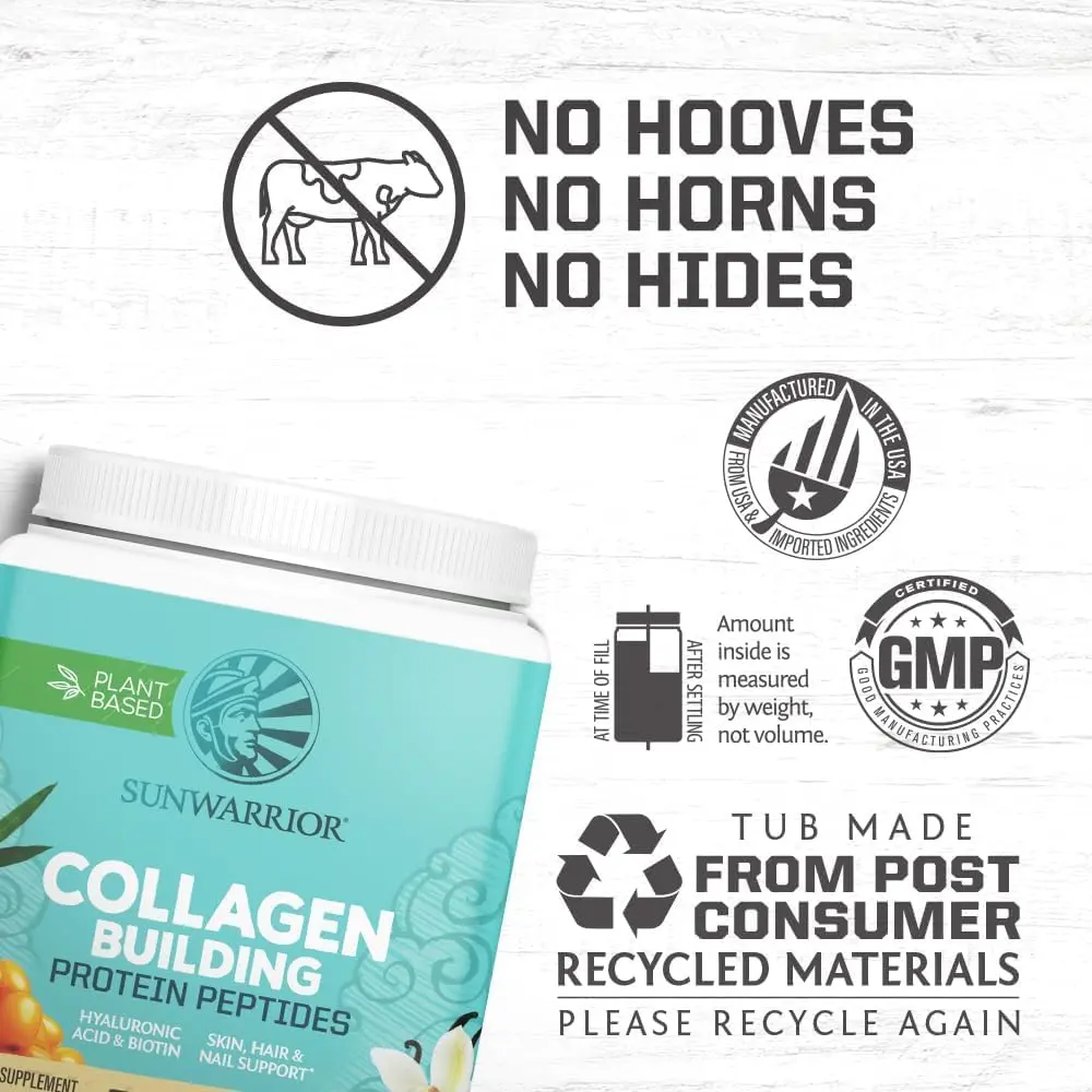 Sunwarrior Vegan Collagen Peptides with Biotin, Vanilla, 20 Servings | Plant-Based Collagen Support for Skin & Hair - view 3