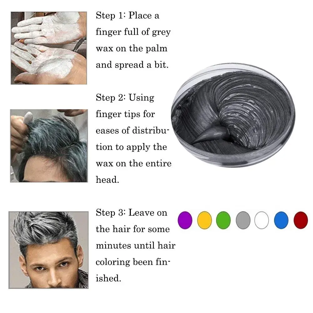 SWAKER Black Hair Color Wax 130ml (4.23 oz) | Temporary Styling Cream for Vibrant Color - view 3