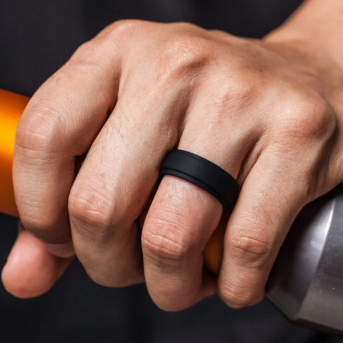 ThunderFit Silicone Wedding Rings for Men, Breathable Airflow Inner Grooves | Hypoallergenic, Flexible, Safe for Active Lifestyle - view 3