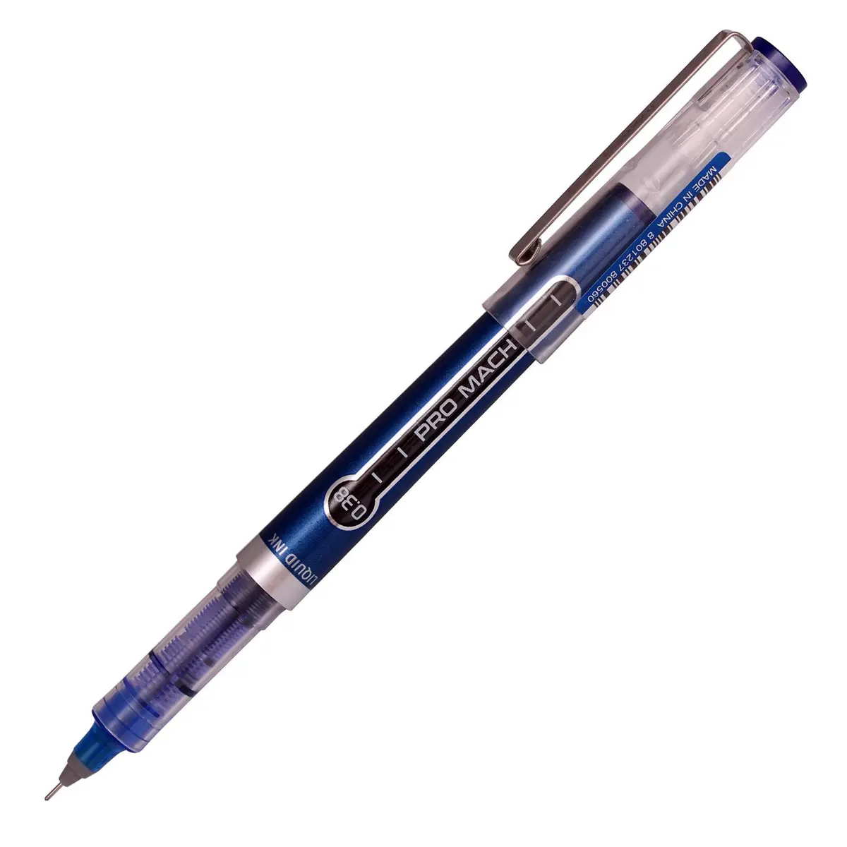 Morning Glory Pro Mach Roller Ball Pen - 0.38 mm Fine Point Tip (Pack of 3 Blue) | Smooth Ink Flow for Students & Office - view 5
