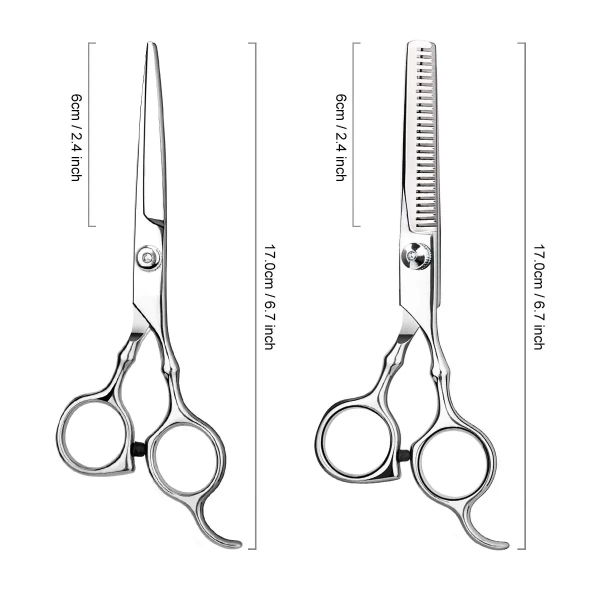 Himart Professional Hair Cutting Scissors Set with Comb and Case | 7-Piece Silver Kit for Home & Salon Use - view 5