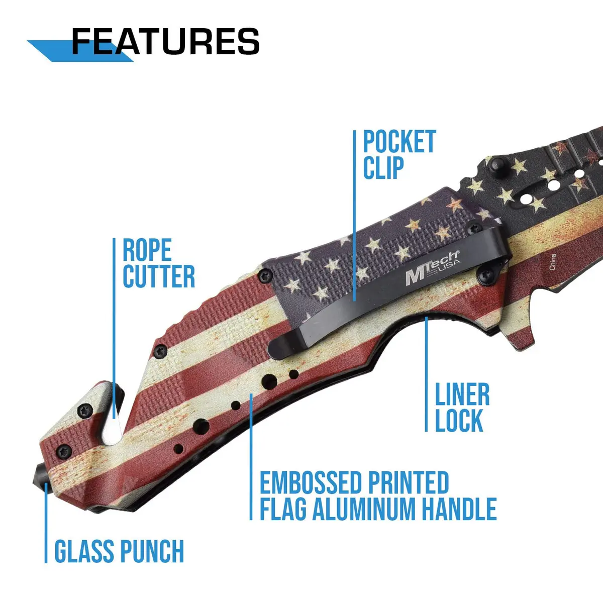 MTech USA MT-A845F Folding Tactical Knife 3.75" Blade | Spring Assisted, Ambidextrous Handle - view 4