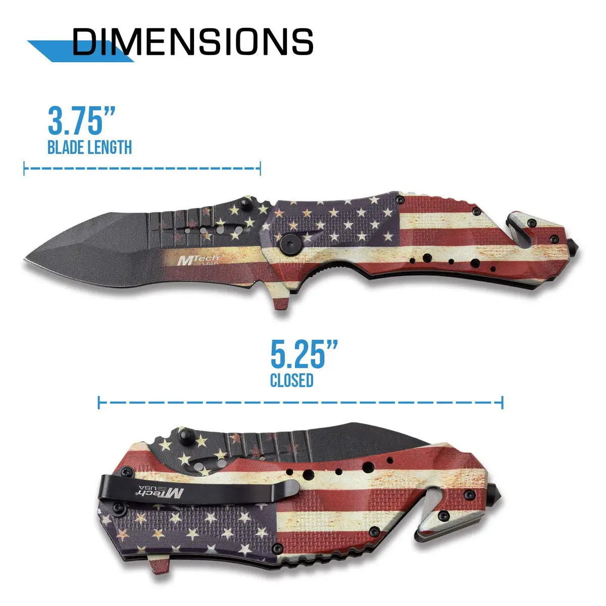 MTech USA MT-A845F Folding Tactical Knife 3.75" Blade | Spring Assisted, Ambidextrous Handle - view 2
