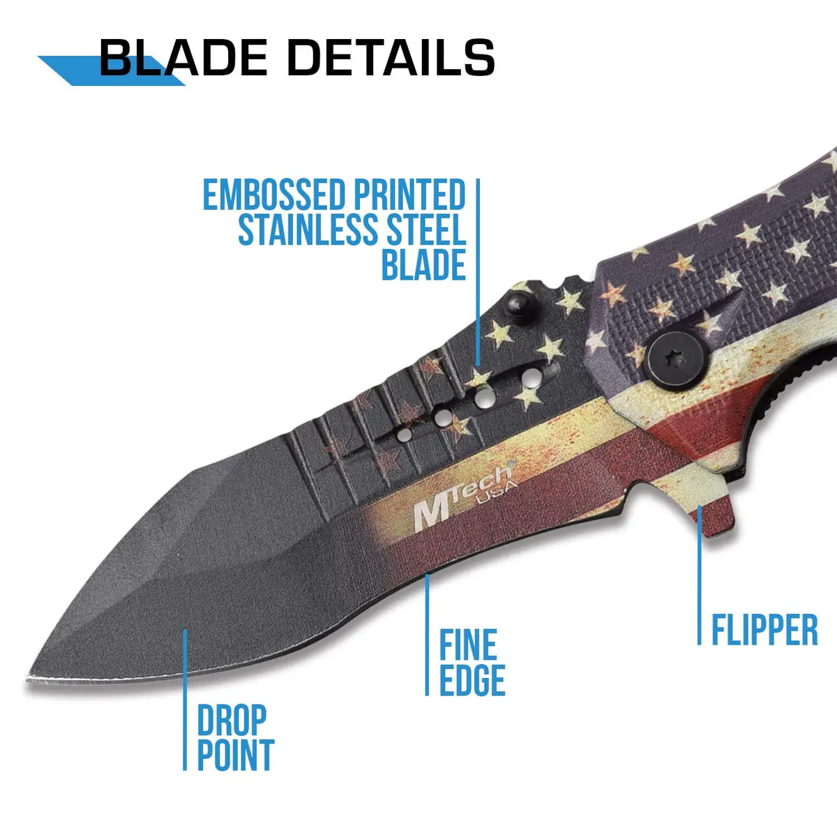MTech USA MT-A845F Folding Tactical Knife 3.75" Blade | Spring Assisted, Ambidextrous Handle - view 3